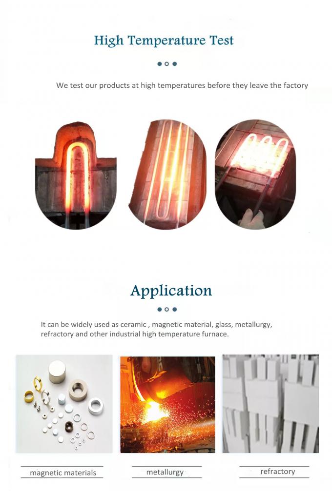 Élément de chauffage à base de dissicide de molybdène de type Mosi2 1800c U pour four électrique 0